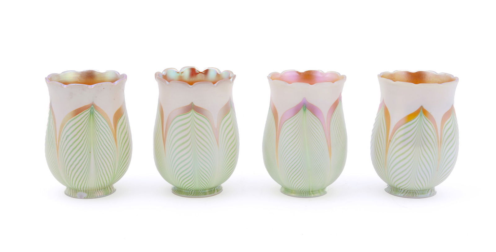 Set of Four Steuben Art Glass Shades (1 of 6)