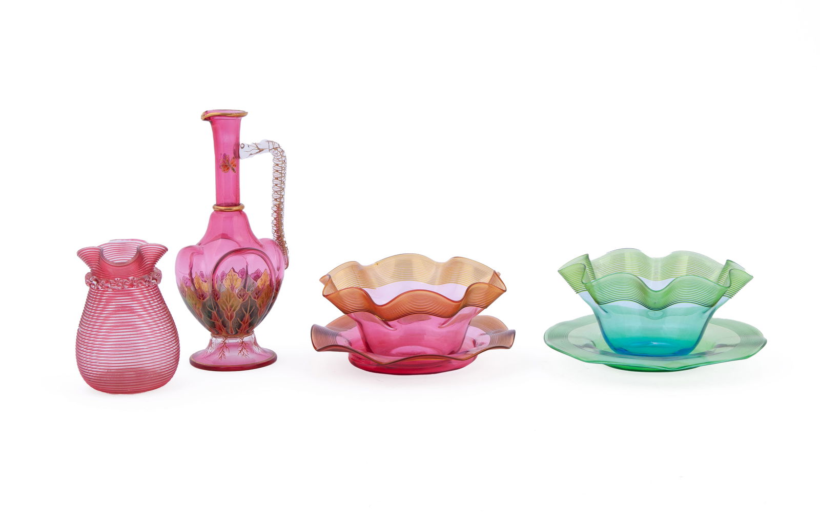 Set of Six Pieces English Art Glass (1 of 10)