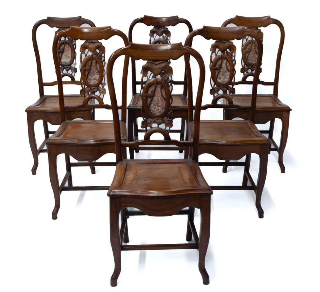 Set of Six Chinese Rosewood Dining Chairs, Early 1900s (1 of 12)