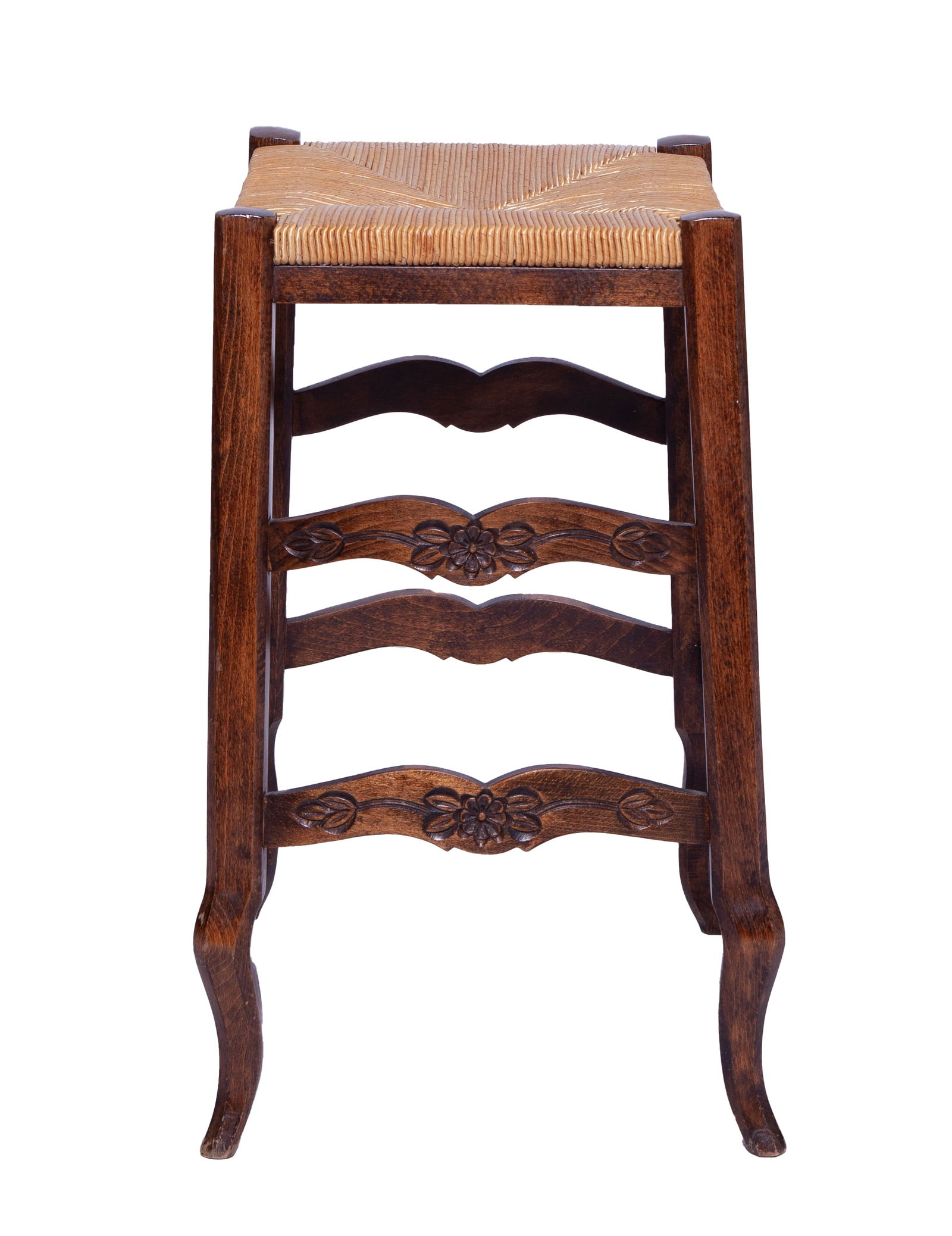 French Country Rush Seat Stool (1 of 4)