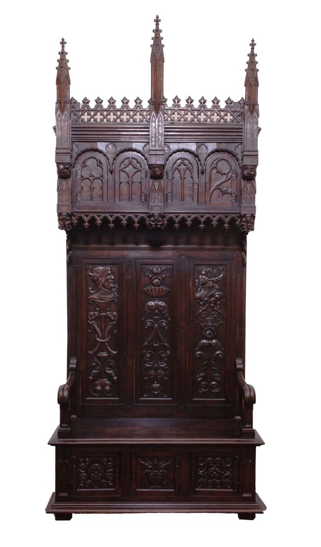 Gothic Revival Cathedral Bench (1 of 7)