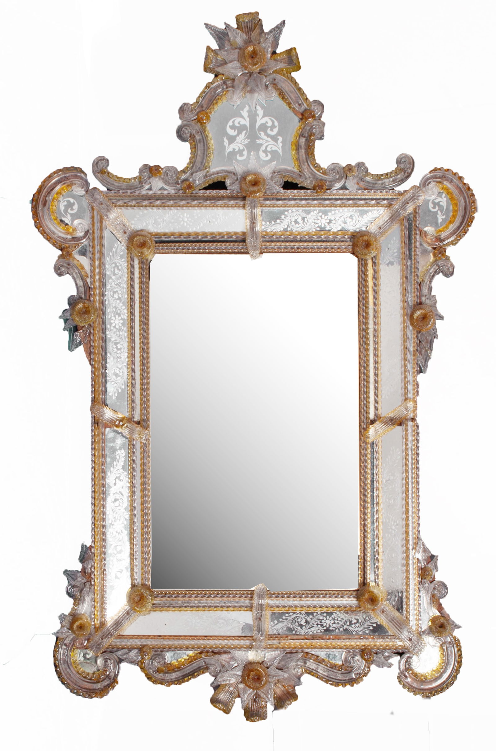 Venetian Murano Glass Etched Mirror (1 of 3)