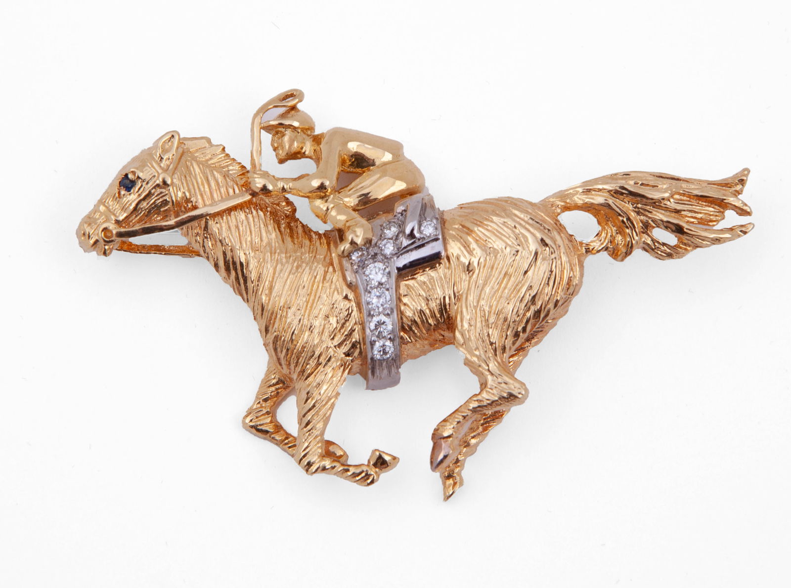 Ladies Gold And Diamond Jockey Brooch (1 of 4)