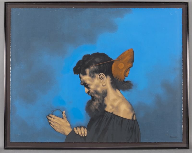 Rafael Coronel, "Varita" color silkscreen.: Rafael Coronel, "Varita" color silkscreen. Signed lower right "R Coronel" and inscribed lower left "P/E". Paper: 29.25''H x 37.25''W; Frame: 32.25''H x 40.25''W. Rafael Coronel (Mexican, b. 1932).