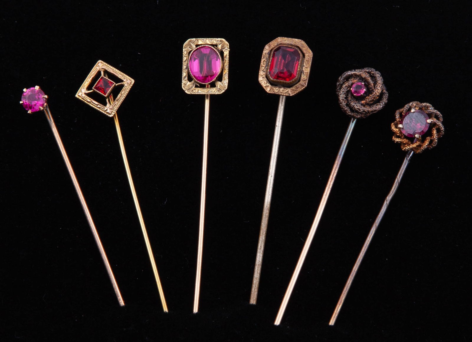 Collection of Red Gemstones Hat Stick Pins (1 of 4)