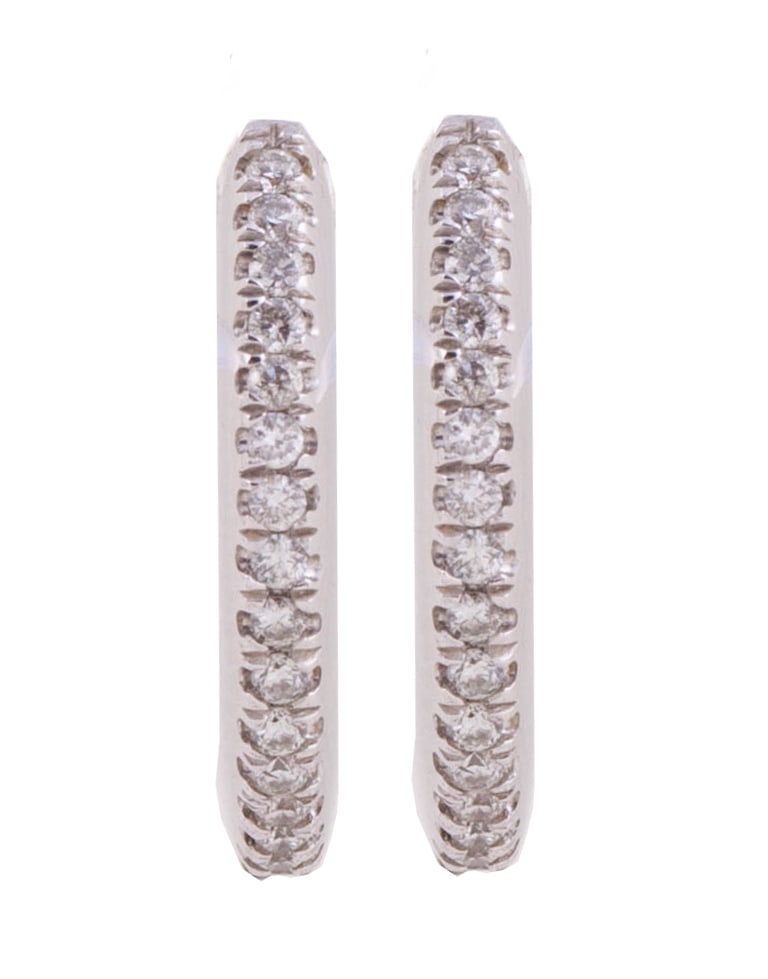 White Gold and Diamond Hoop Earings (1 of 5)