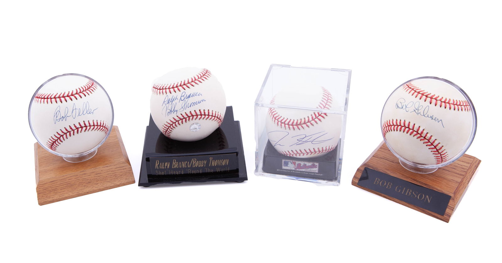 Collection of Four Collectibles Signed Baseballs in Display Cases (1 of 9)