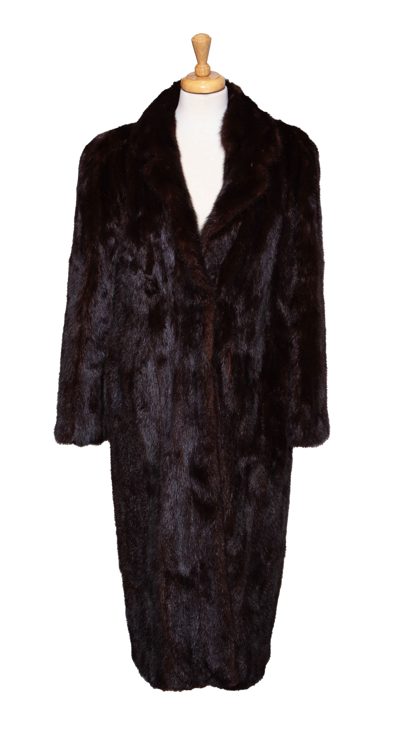 Long Hudson's Fur Salon Chocolate Mink Coat (1 of 5)