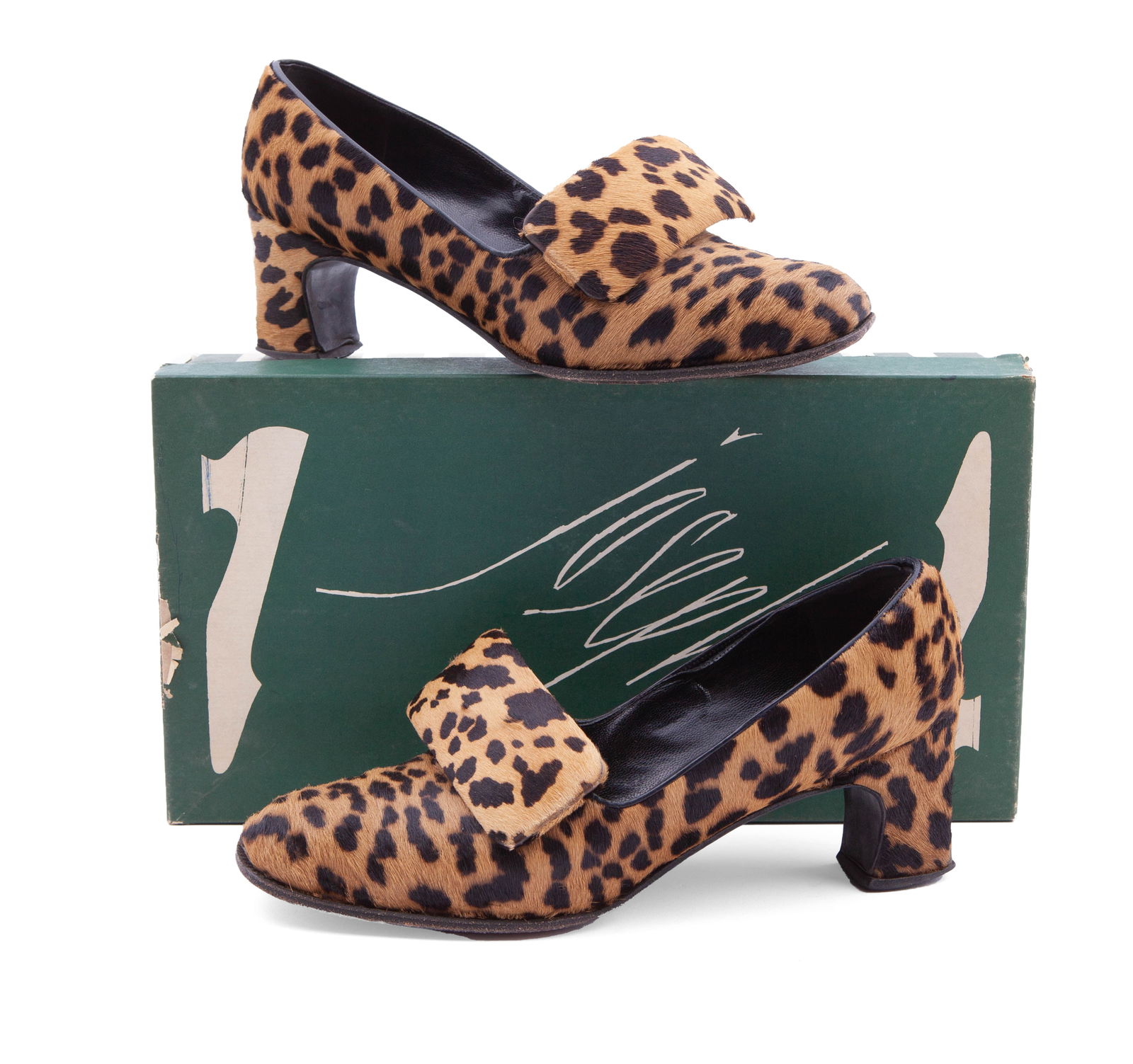 Vintage 1960s Joseph Herbert Levine Leopard Print Pony Hair Pumps (1 of 6)