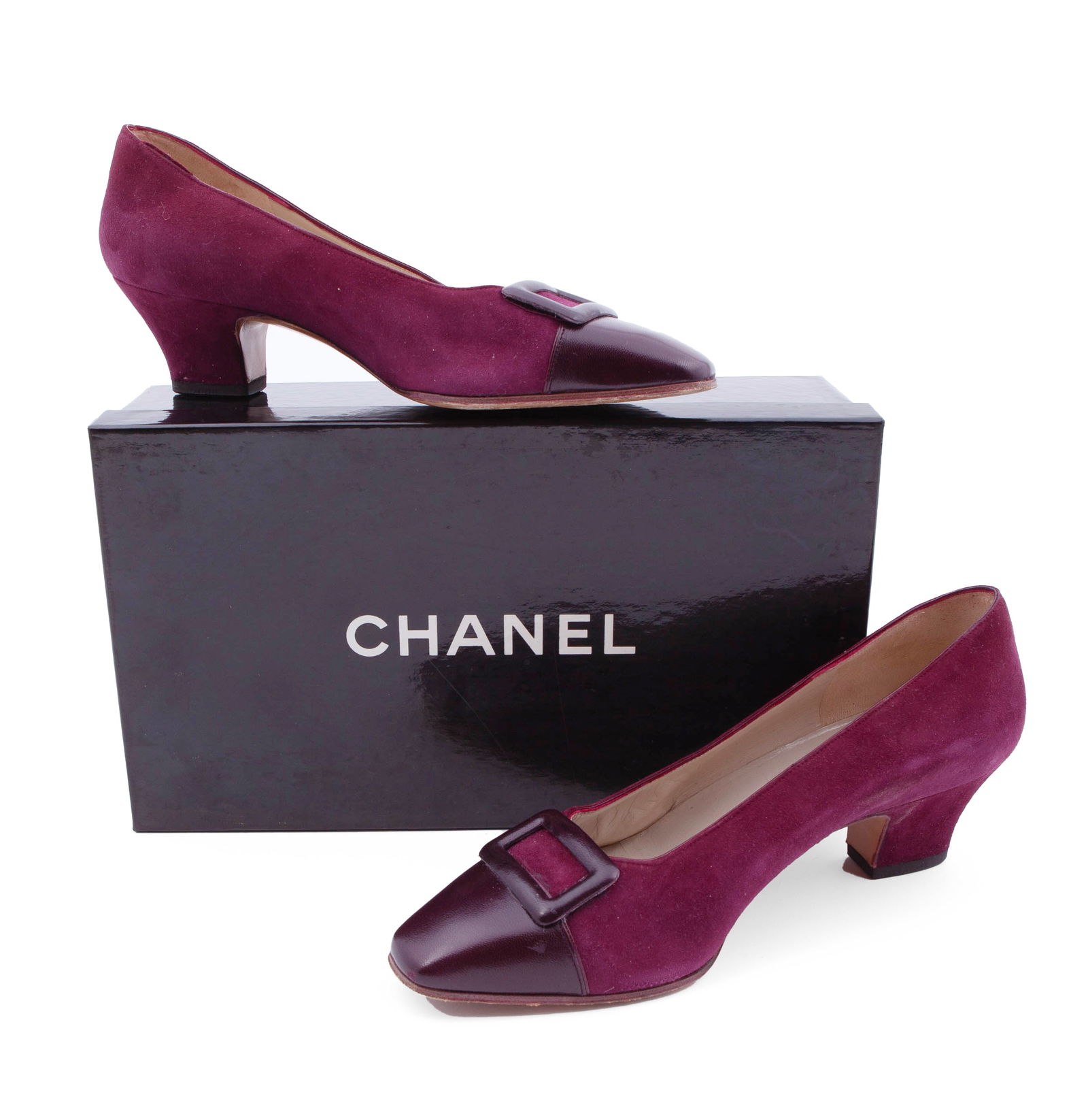 Vintage Chanel Purple Suede Pumps (1 of 7)