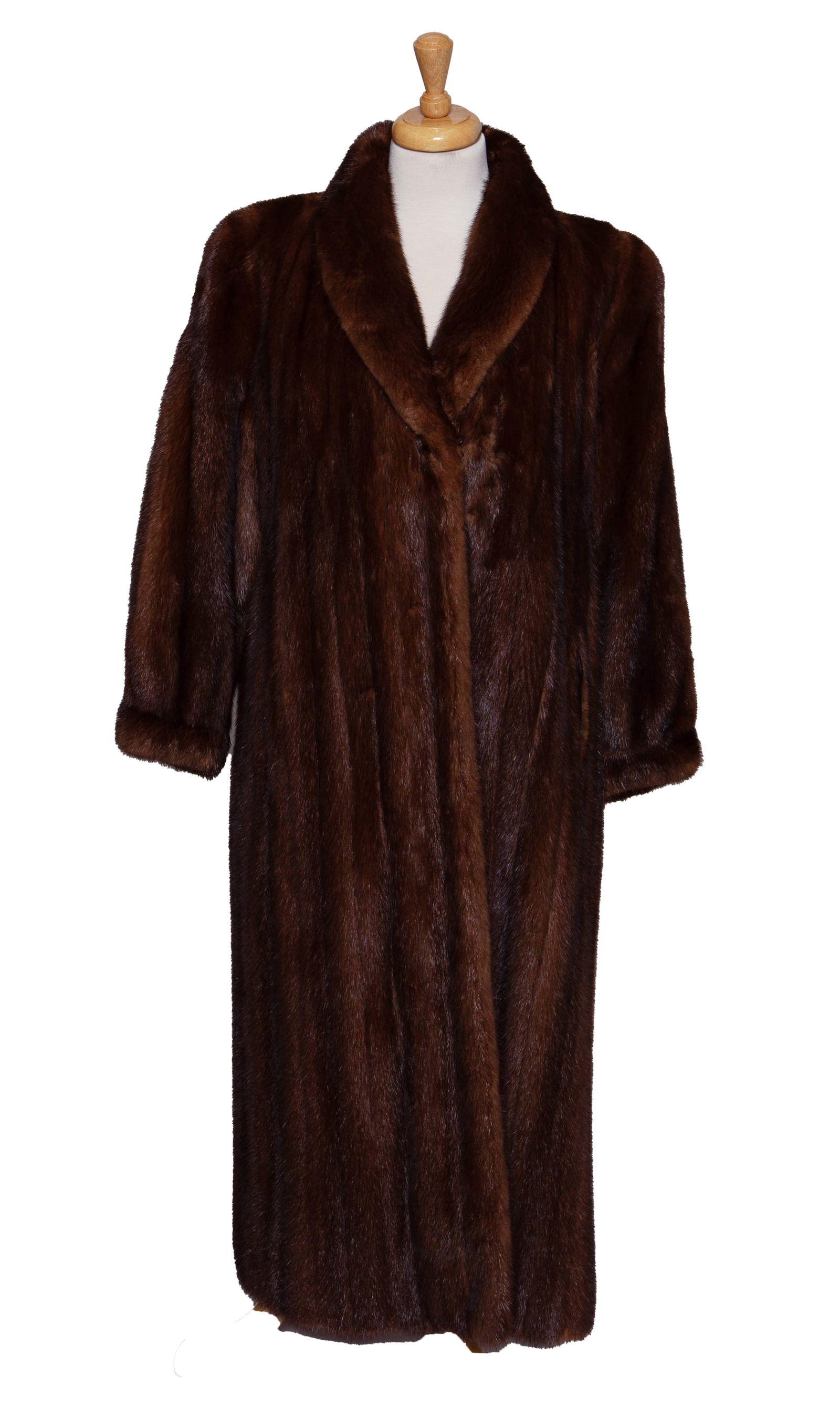 Long Neiman Marcus Chocolate Mink Fur Coat (1 of 5)