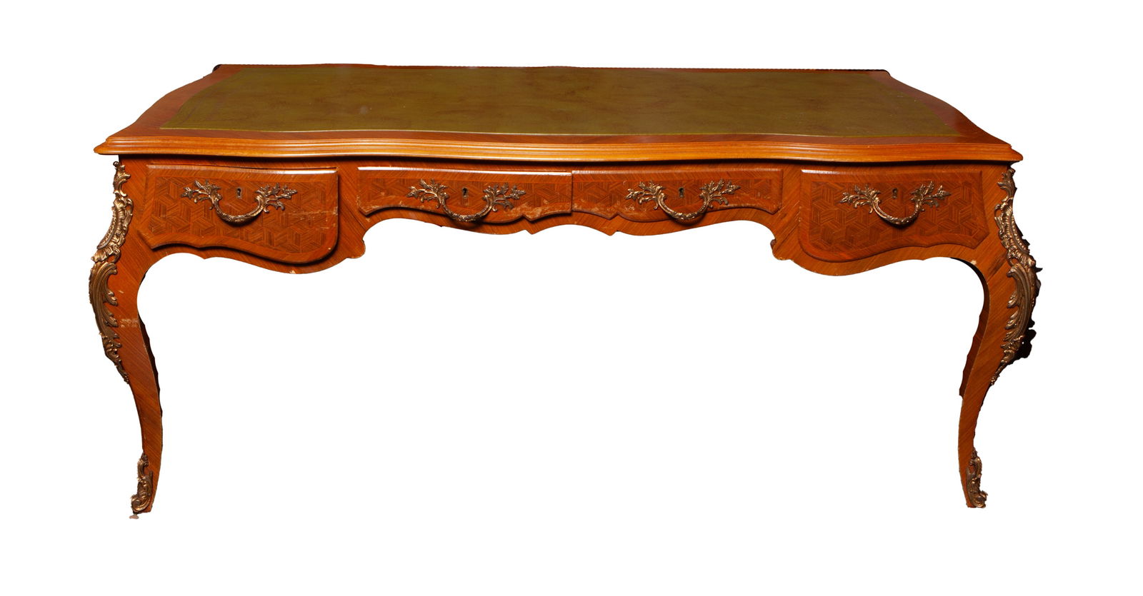 French Louis XV Style Leather Top Executive Desk (1 of 7)