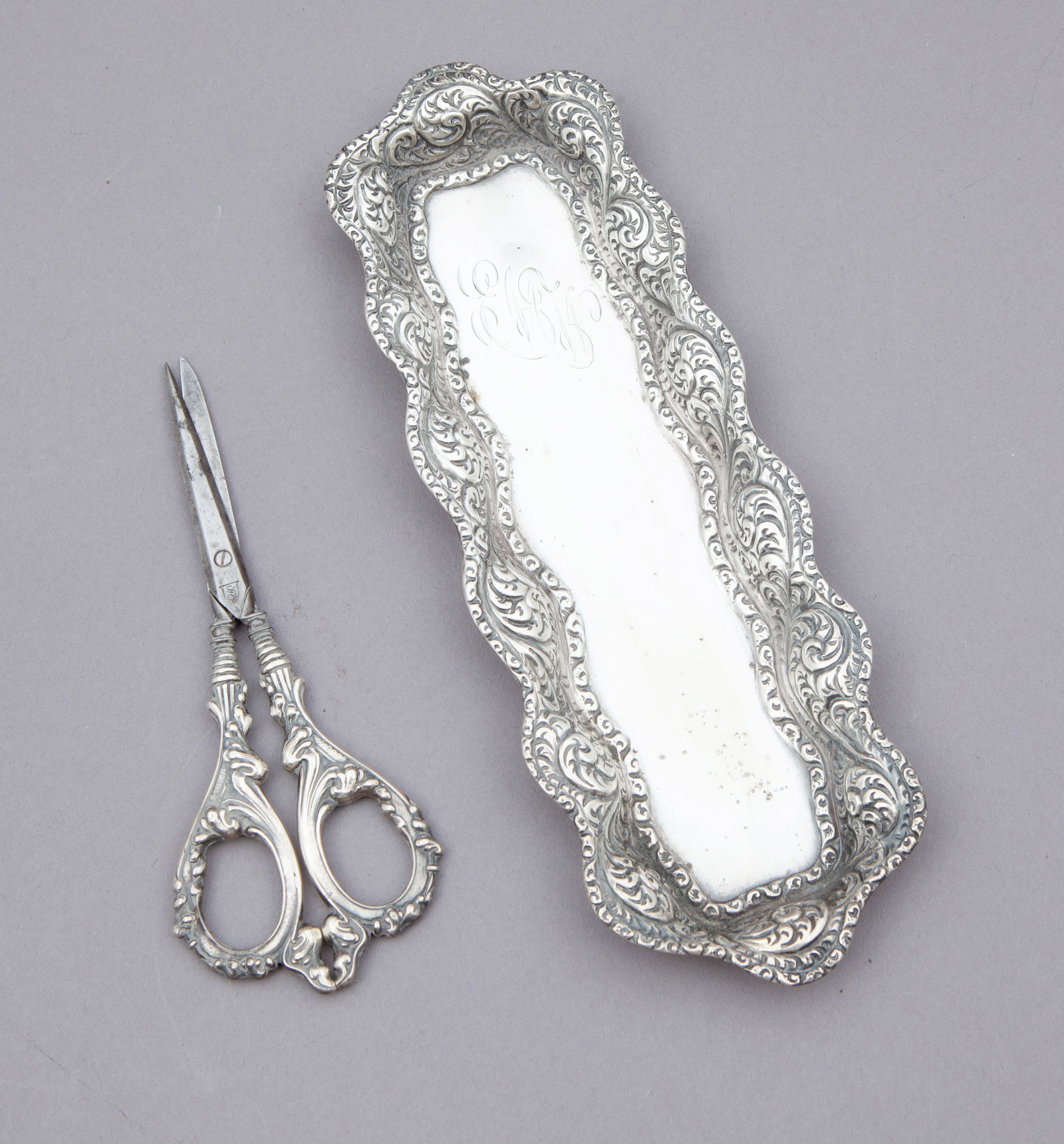Sterling Silver Scissors & JF Fradley Tray (1 of 9)
