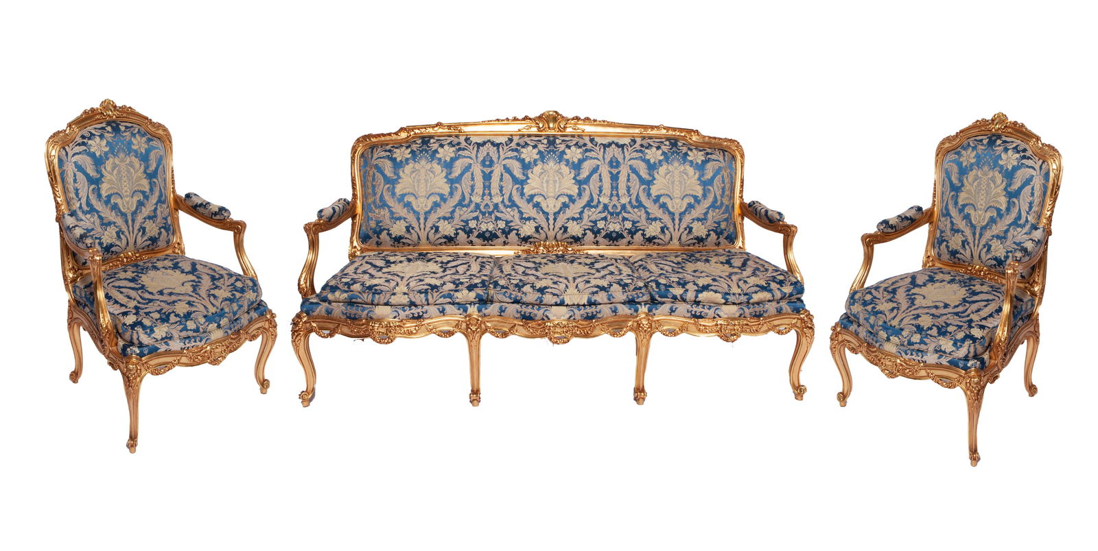Louis XV Style Three Pieces Salon Set (1 of 13)