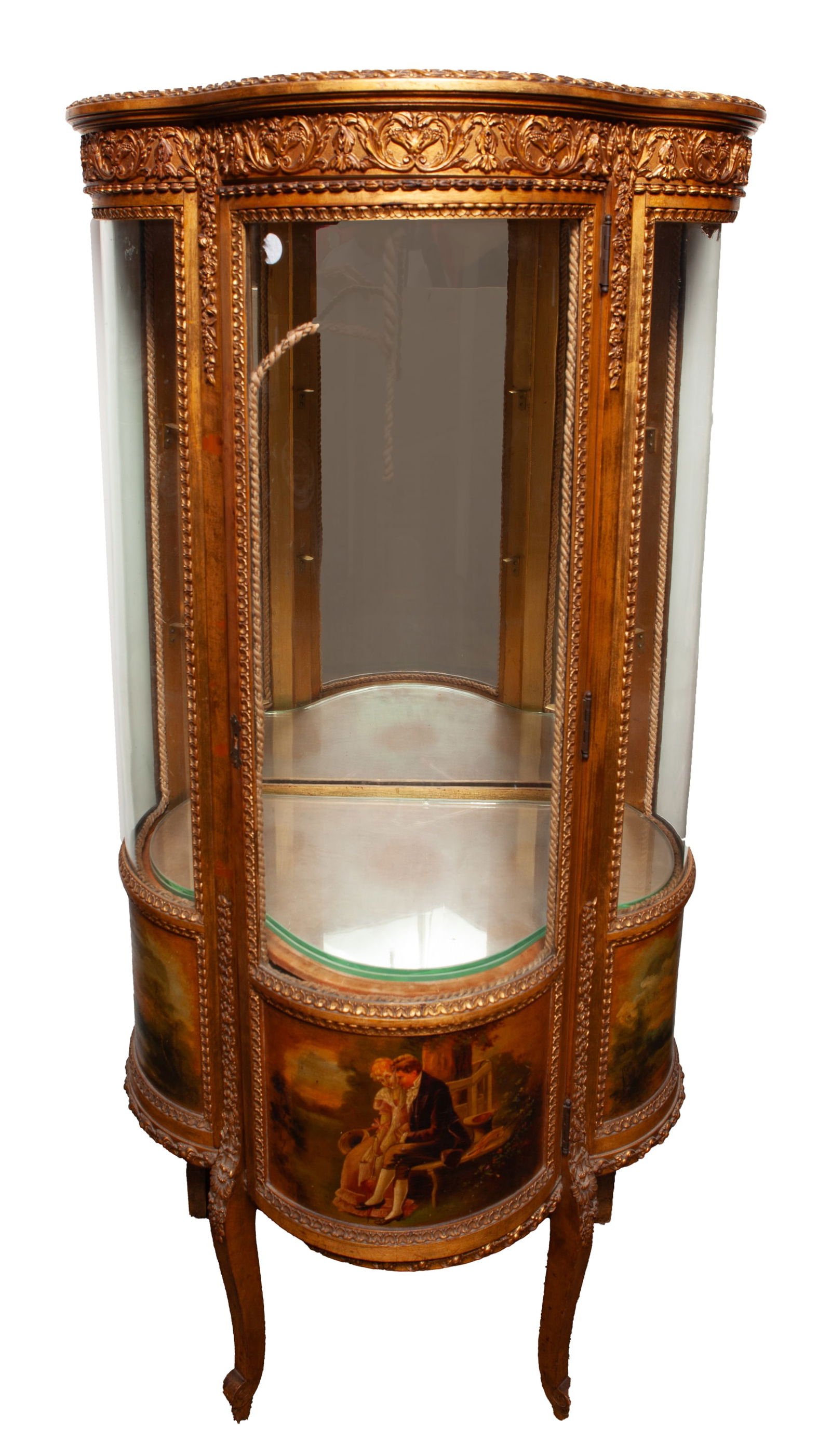 French Curved Glass Decorated Vitrine (1 of 6)