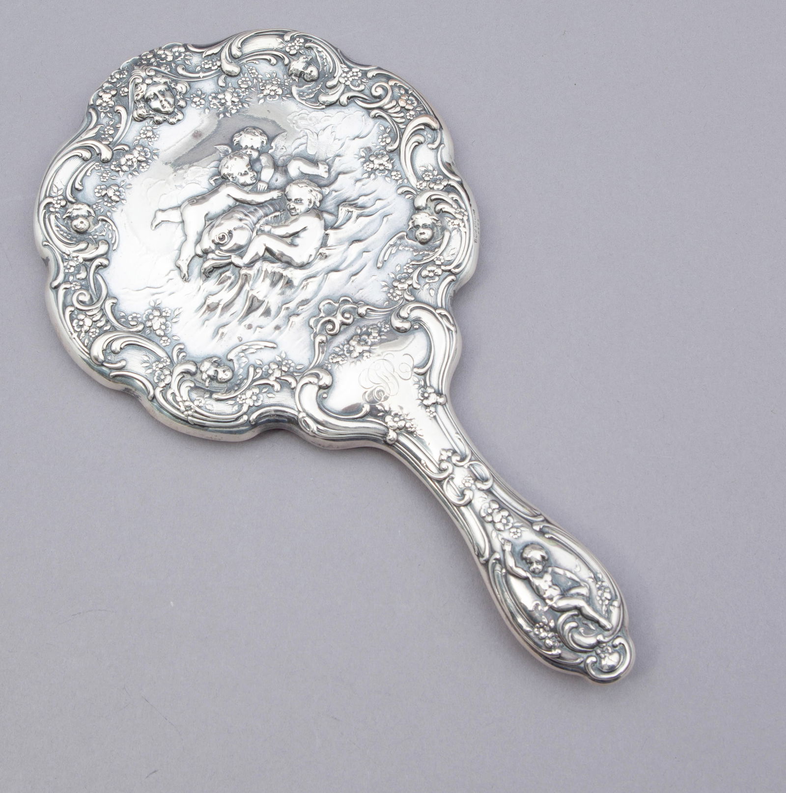 Antique Gorham Sterling Silver Putti Mirror (1 of 5)