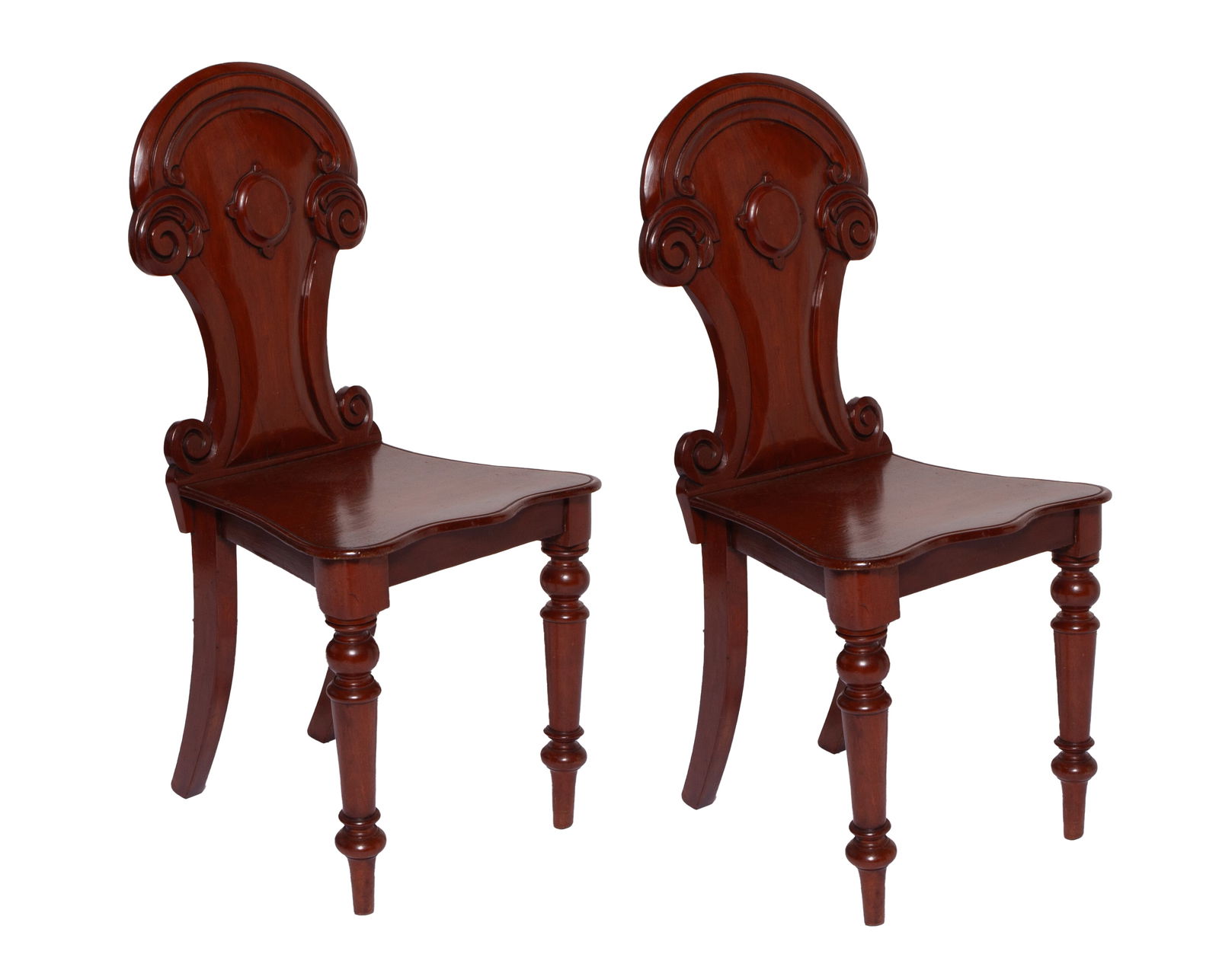 Pair of English Calling Cord Hall Chairs from King William IV Monarch Era (1 of 7)