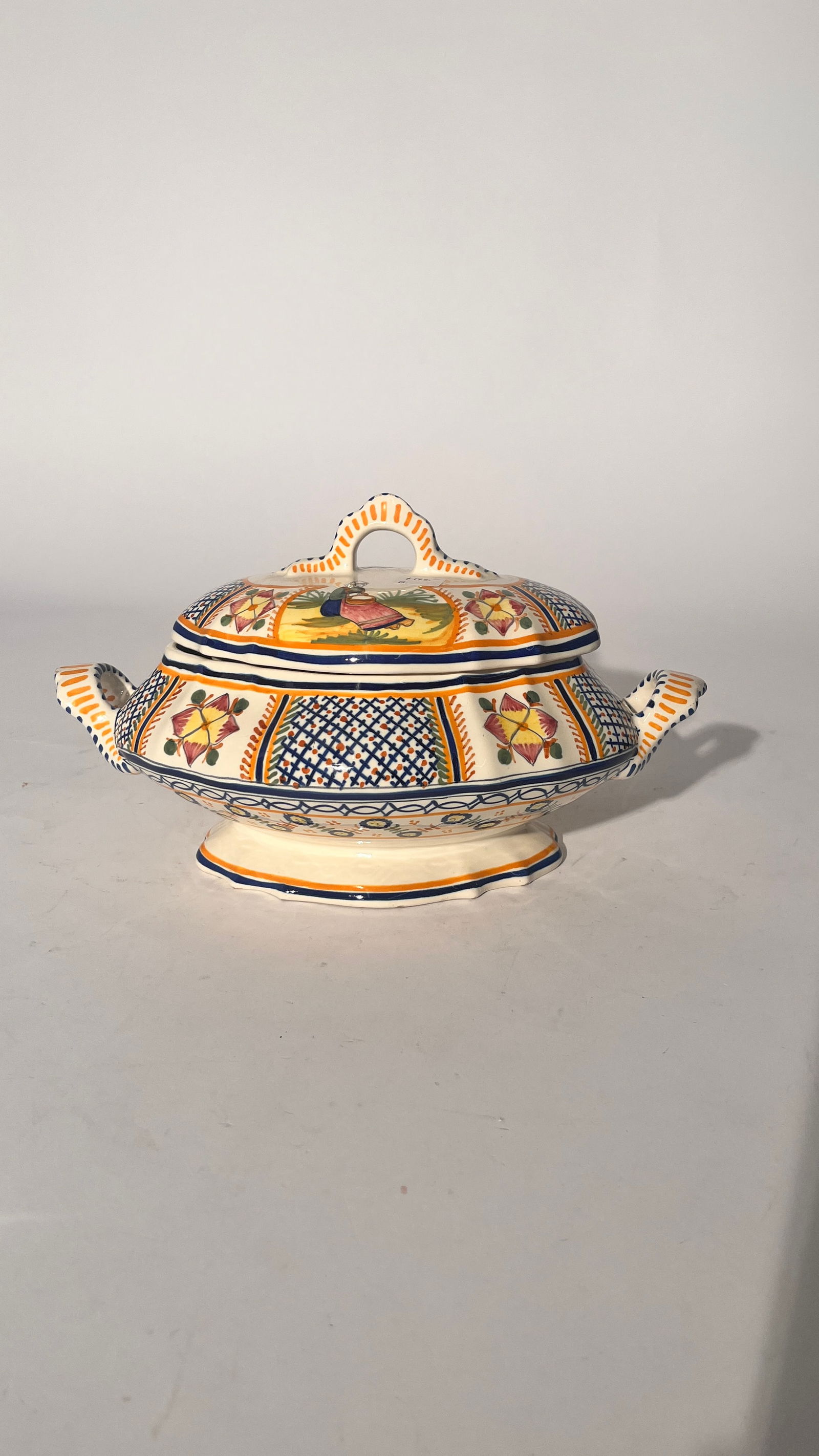 French Quimper Lidded Soup Tureen by Henriot Quimper (1 of 5)