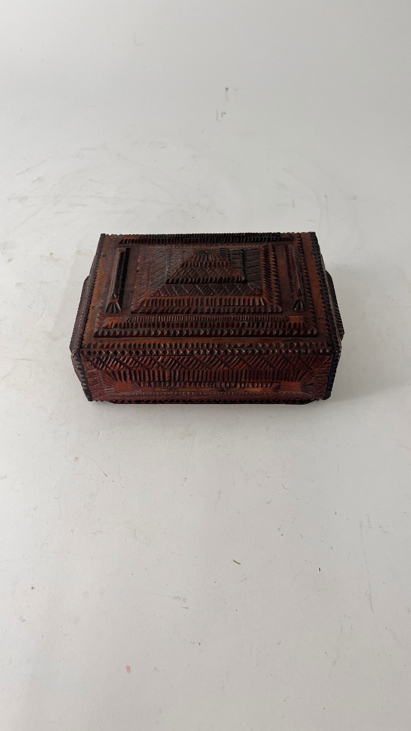 Antique Tramp Artisan Folk Art Jewelry Box (1 of 11)