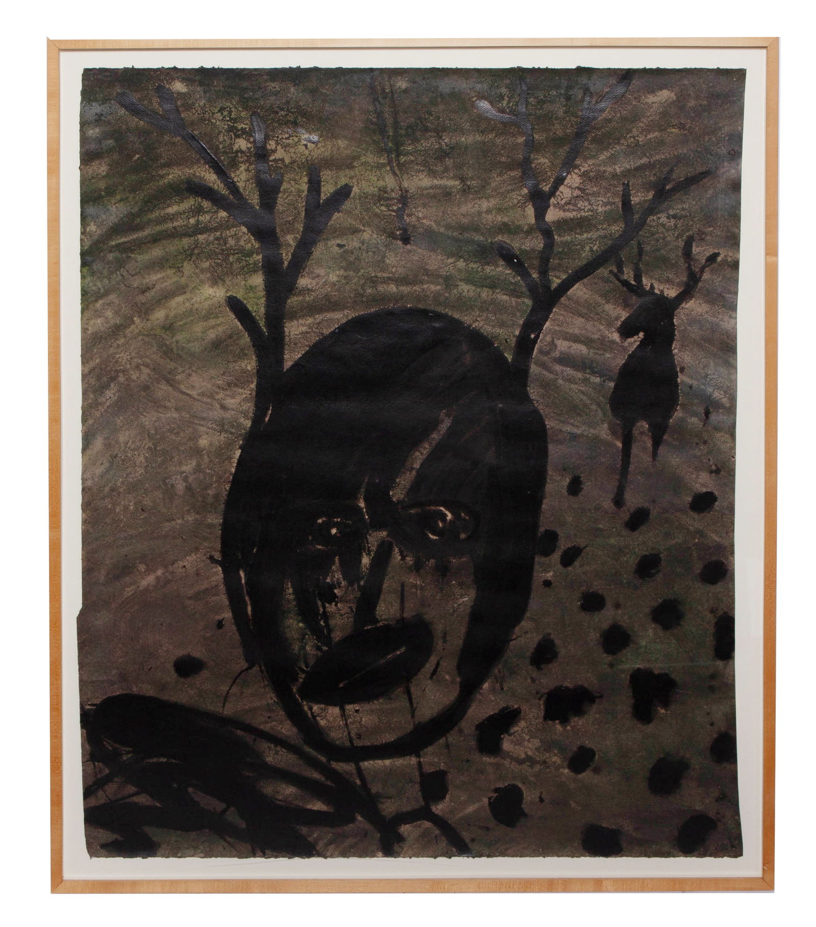 Virgil Grotfeldt, Stag Hunt, Mixed Media on Paper (1 of 4)