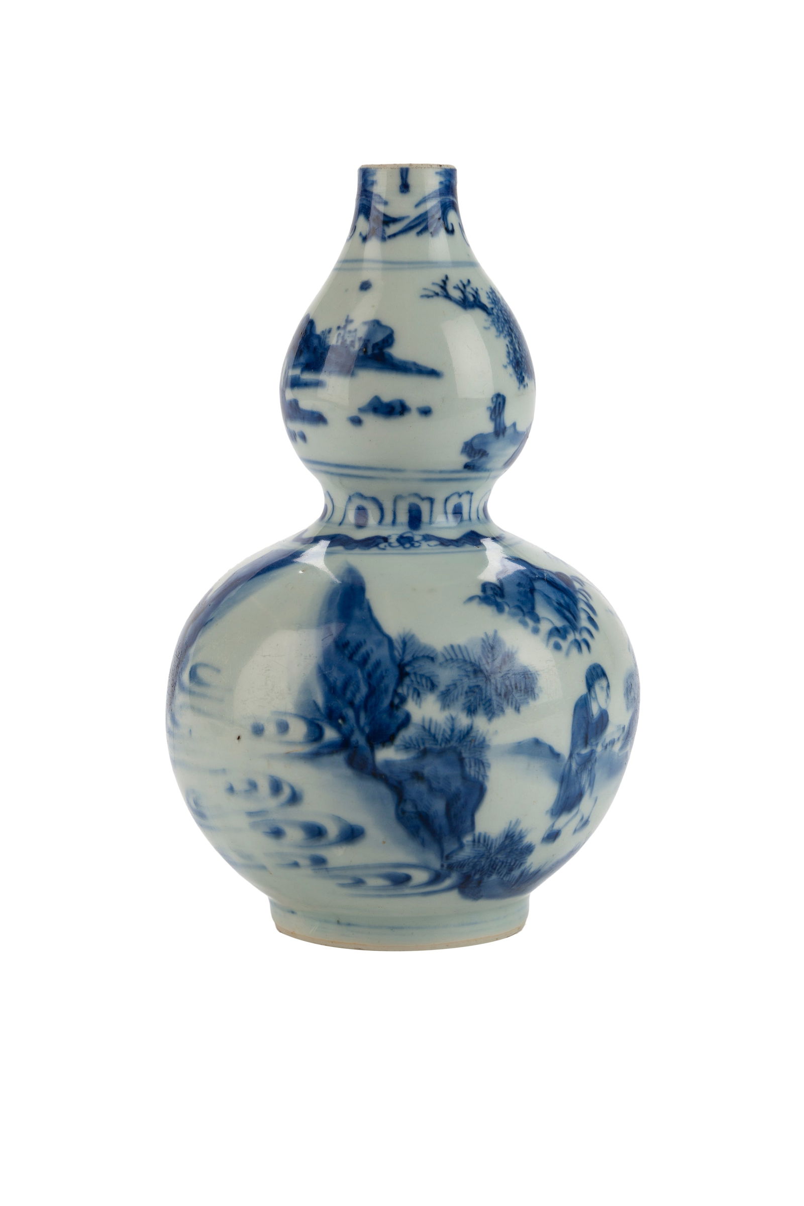 Chinese Ming Chongzhen blue and White Double Gourd Shaped Vase (1 of 7)