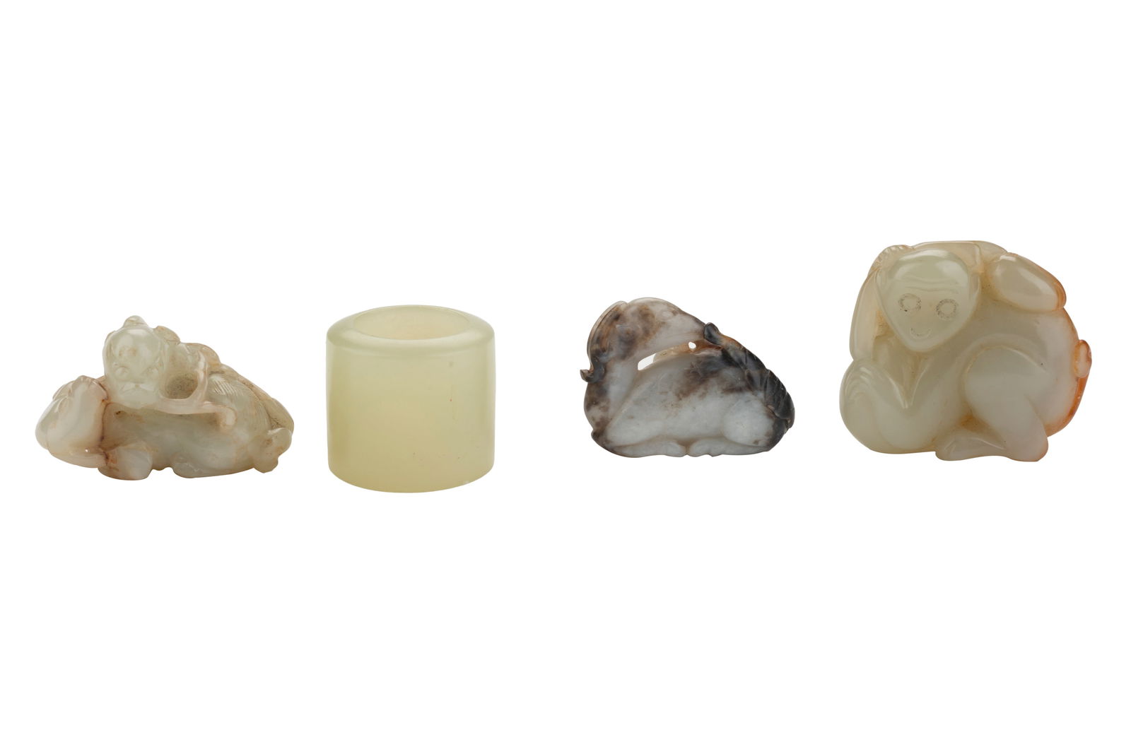 4 Chinese Qing Carved Jade Toggles (1 of 5)