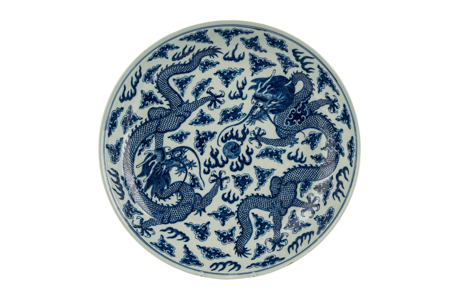 Monumental Chinese Qing Blue and White Porcelain Charger (1 of 16)
