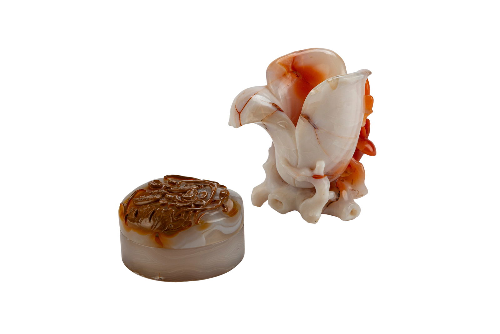 Pair of Chinese Carved Agate Scholar's Objects (1 of 12)