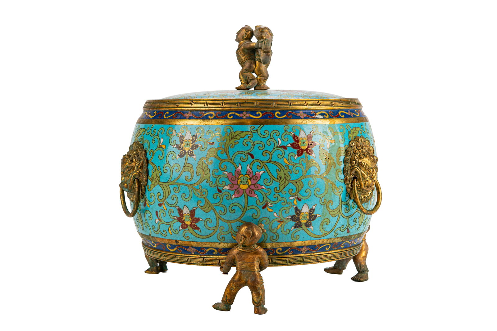 Chinese Republic Cloisonne Cover Incense Burner (1 of 10)