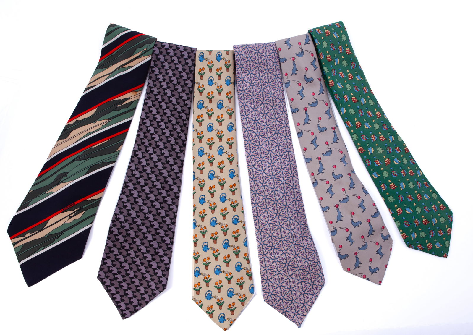 HERMES Collection of 6 Silk Ties (1 of 3)