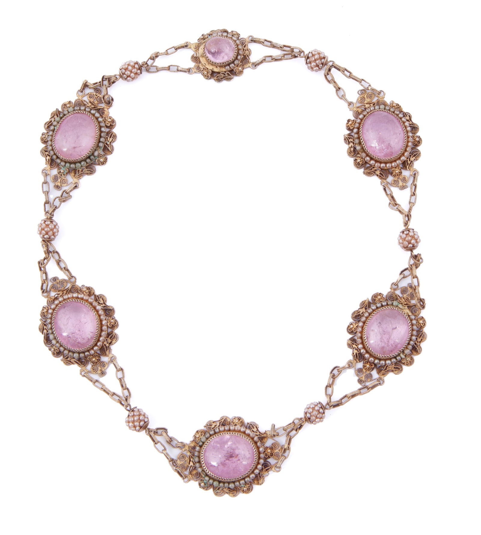 Chinese Export Tourmaline and Mother of Pearl Necklace (1 of 6)