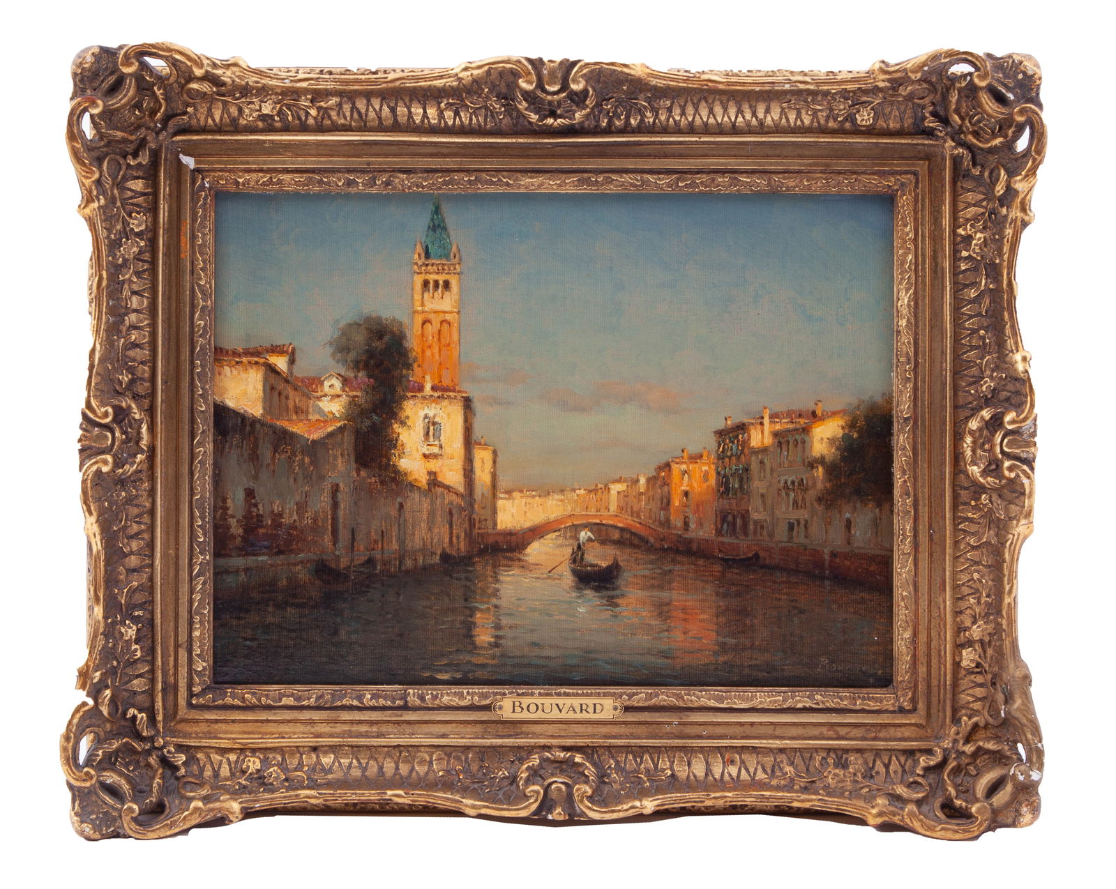 Antoine Bouvard, Canal Scene in Venice, Oil on Canvas (1 of 6)