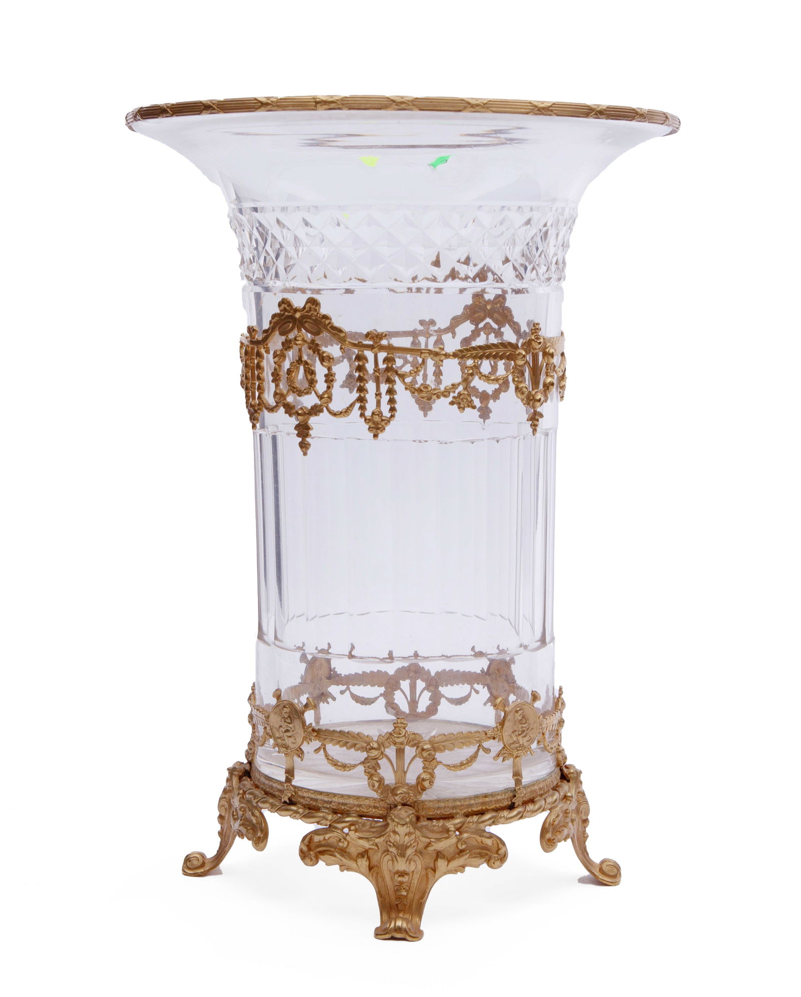 Antique French Crystal Gilt Ormolu Vase (1 of 5)