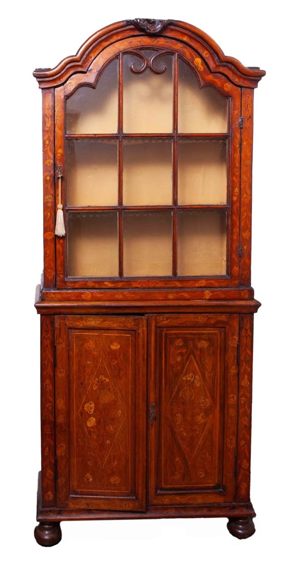 Dutch Marquetry Display Cabinet (1 of 7)