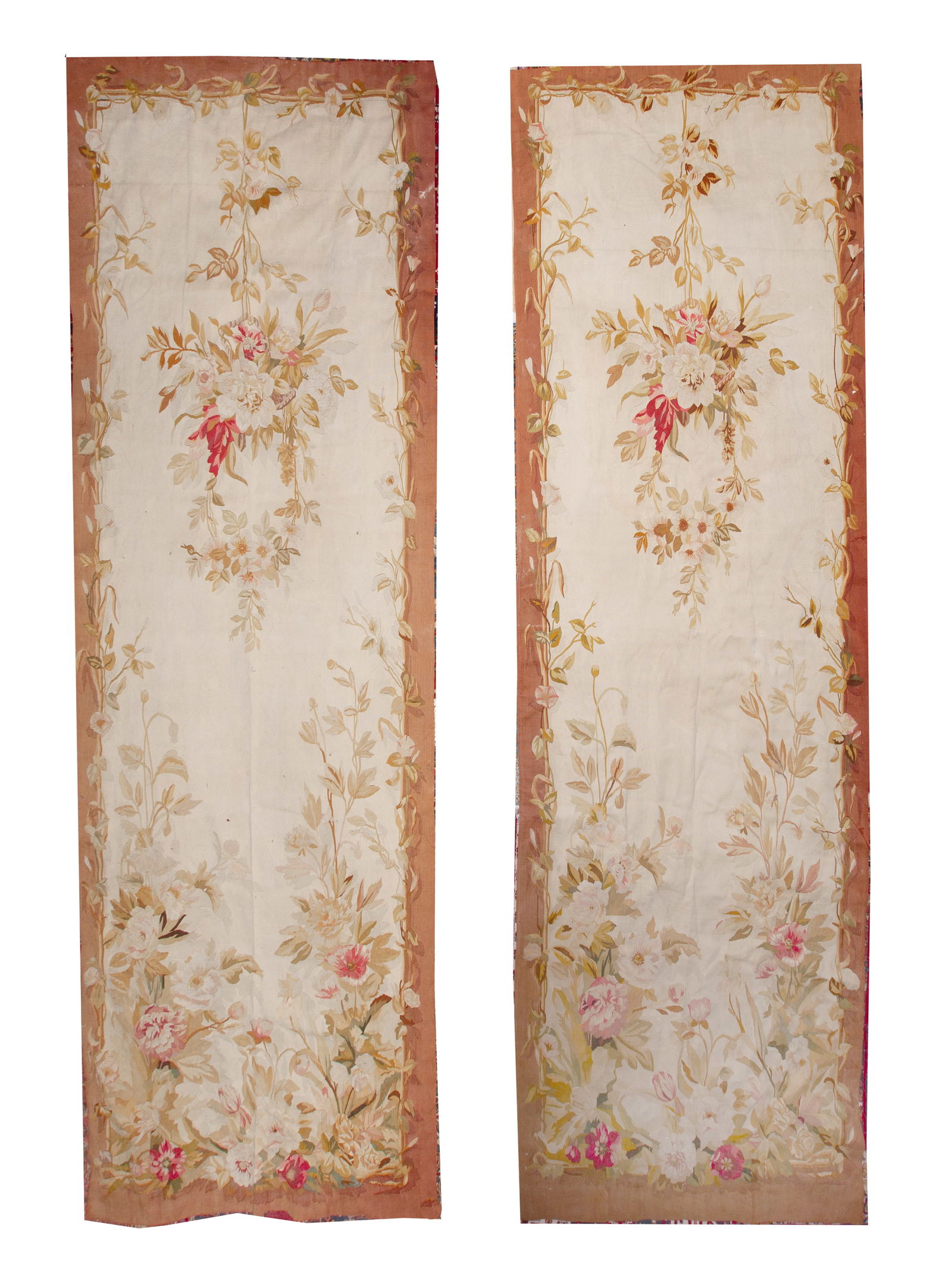 Pair of Antique Silk - Embroidery Panels - Tapestry (1 of 7)