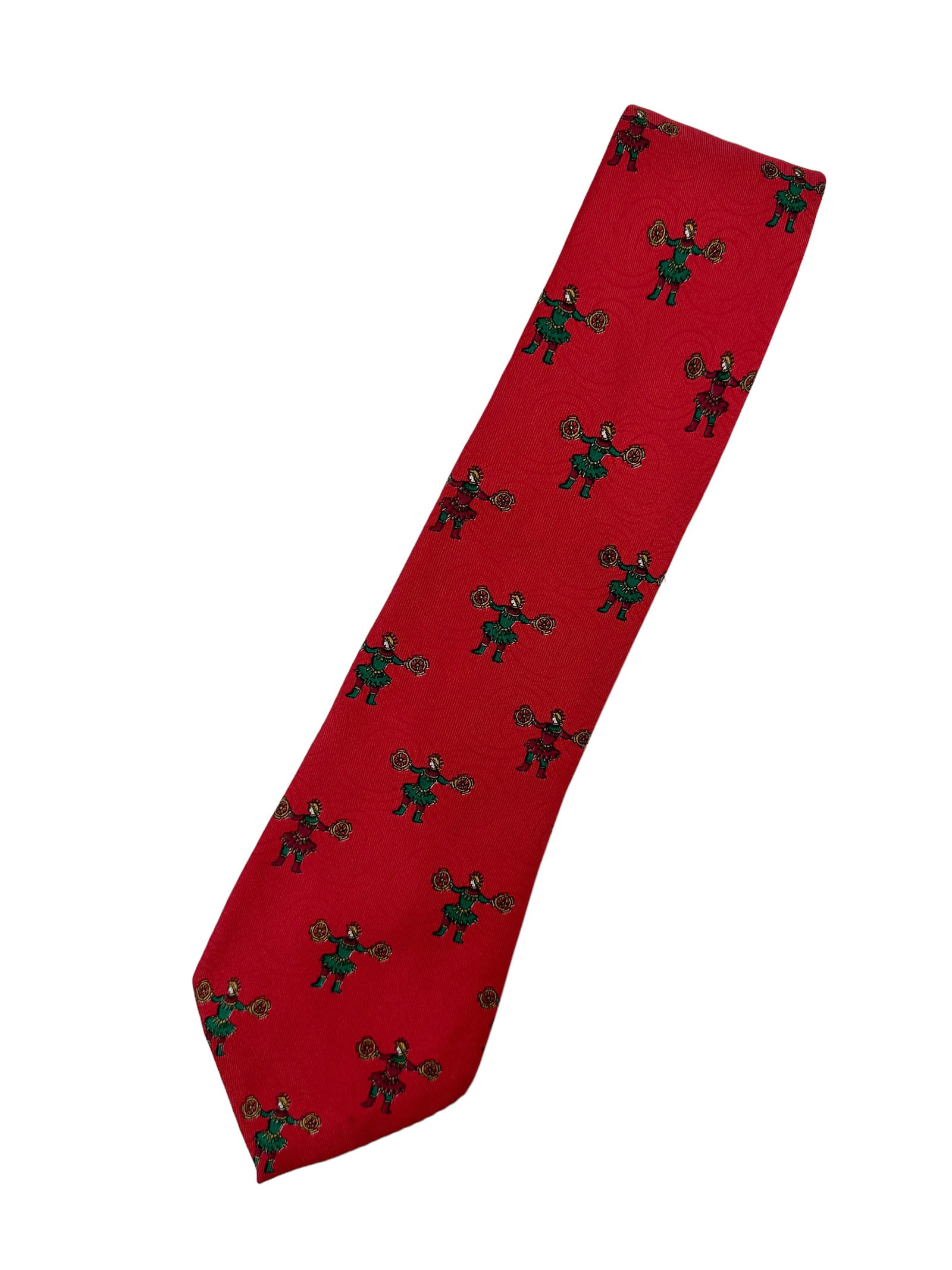 GENTLEMANS HERMES TIE: 100% silk tie â€“ in Red with jesters. 7049 TA In great condition Provenance: Private Chicago Collector No reserve