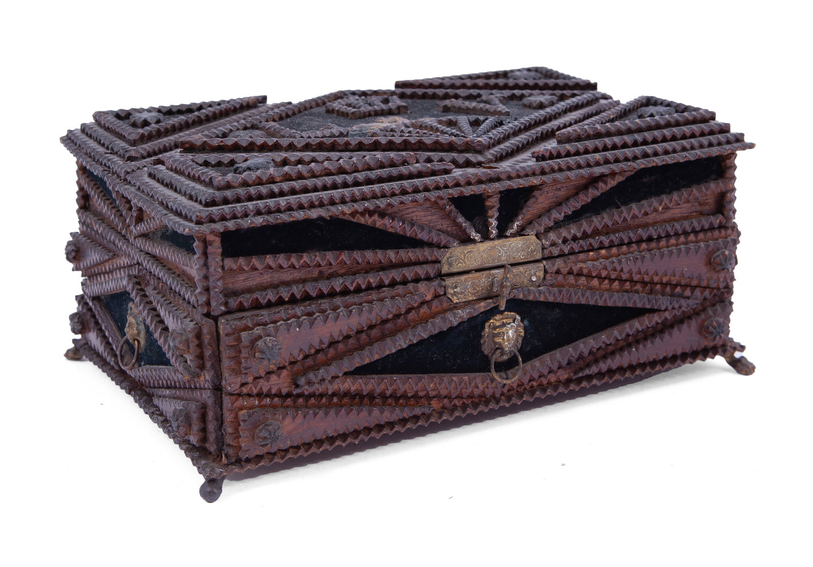 Antique American Tramp Art Vanity Box (1 of 6)