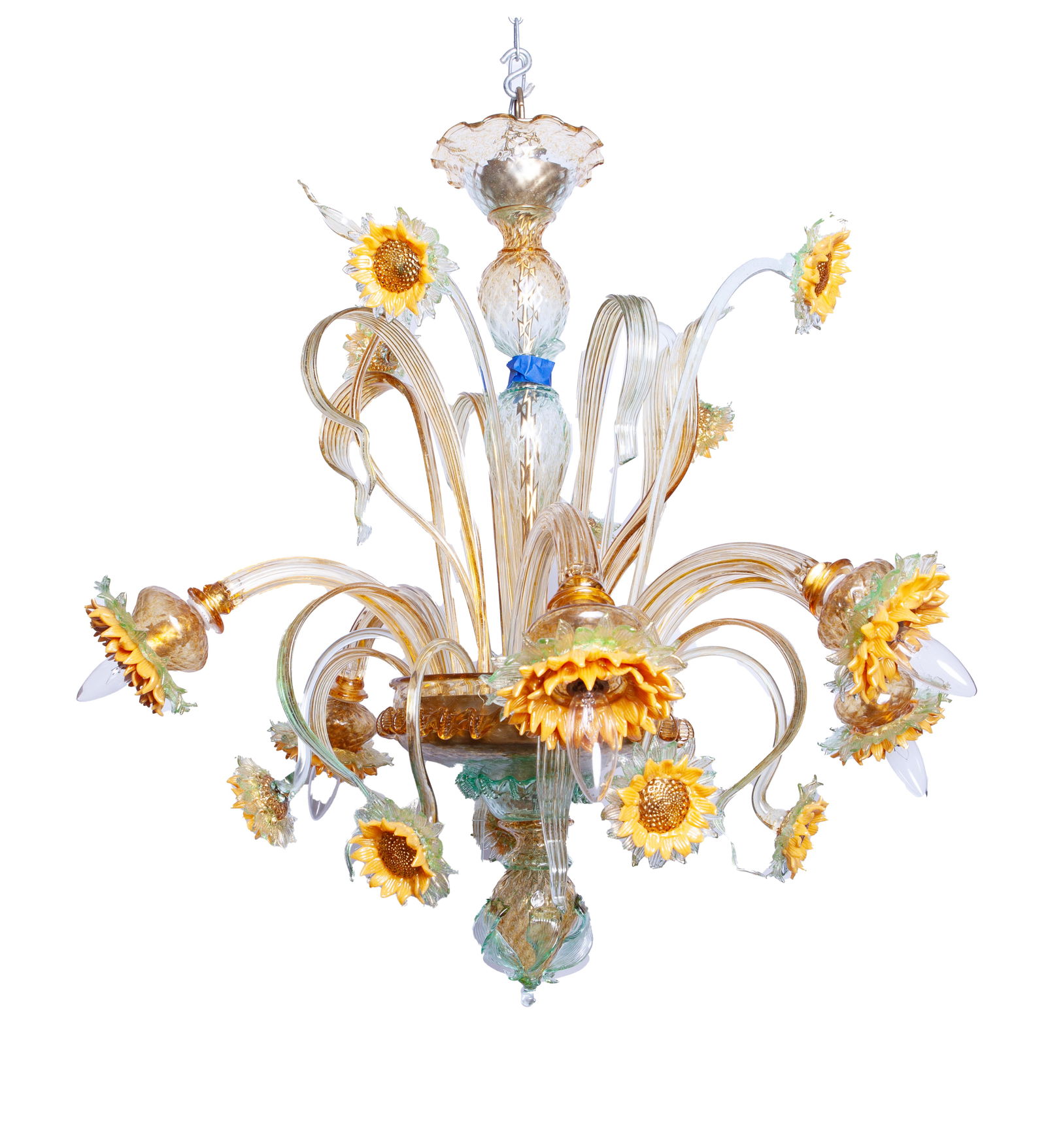 Murano Blown Glass 6 Arm Chandelier (1 of 4)