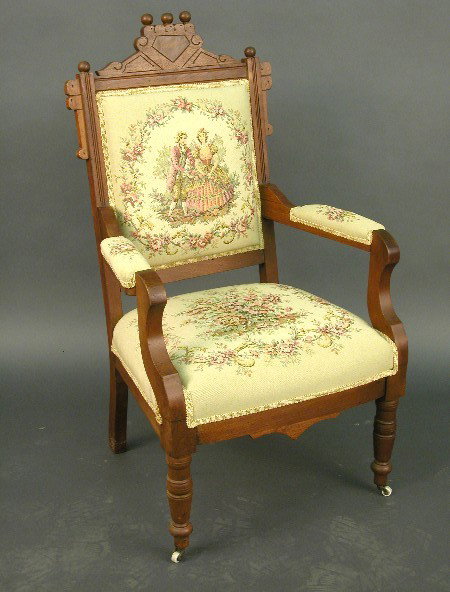 American, Victorian parlor chair, walnu