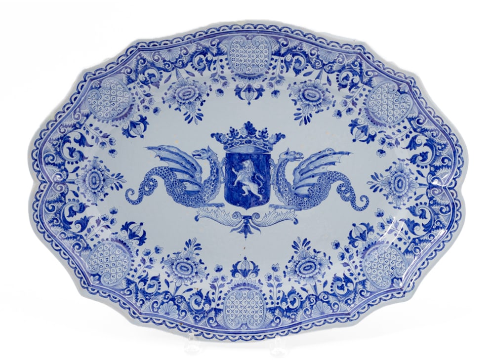Large French Faience Quimper Platter by Porquier Beau (1 of 5)