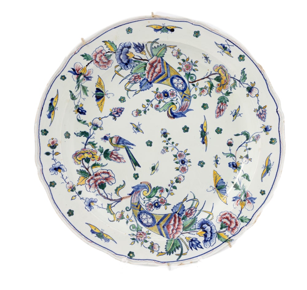 Large round French Faience Glen Quimper Decorative Platter (1 of 1)