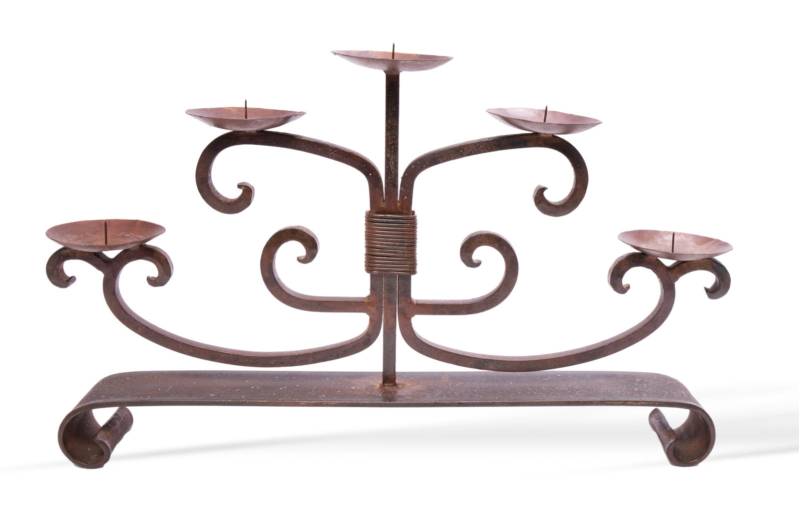 Vintage Rustic Iron Table Top Candelabra With Five Arms (1 of 5)