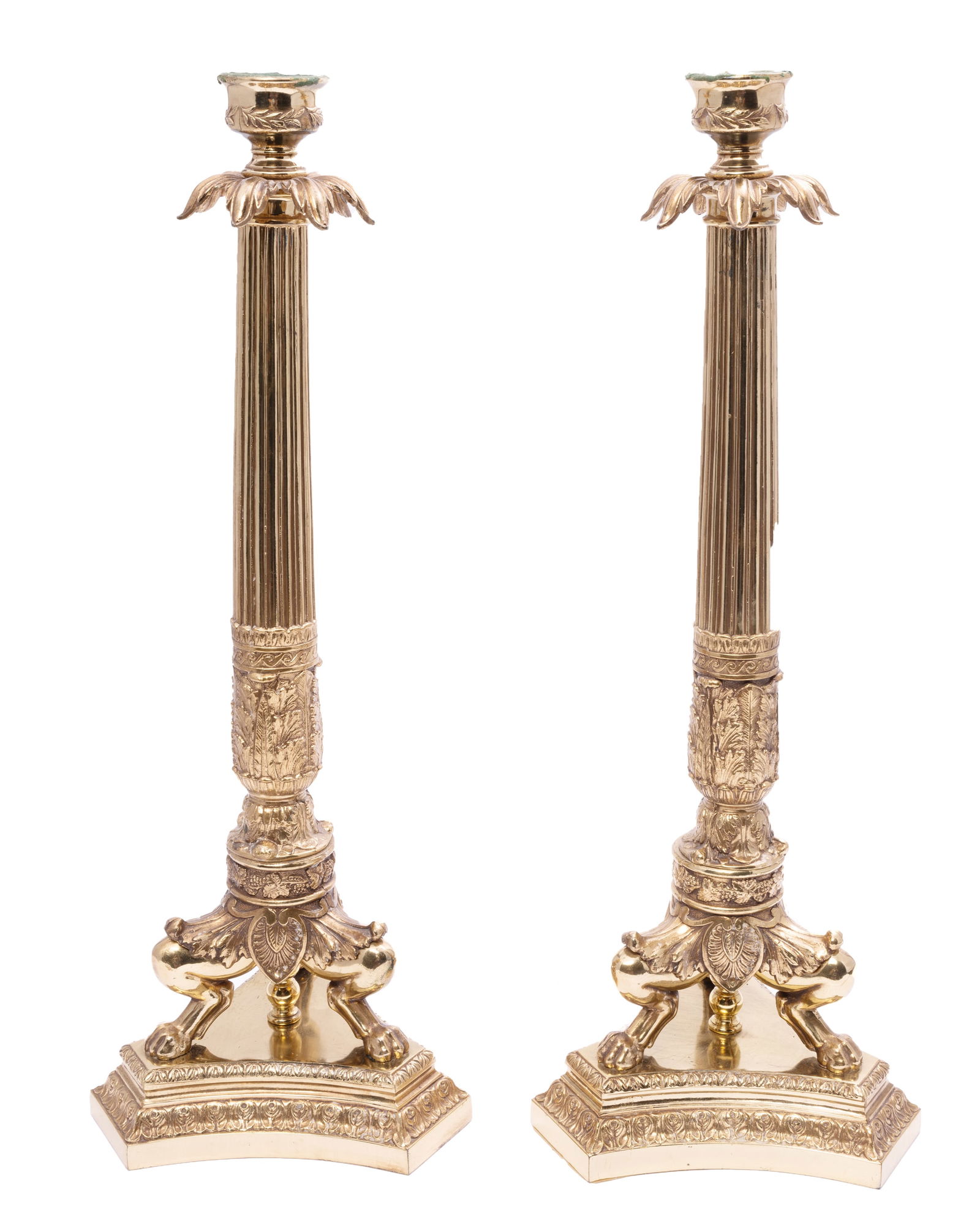 Pair of Vintage Gilt French Empire Style Column Candle Holders (1 of 5)