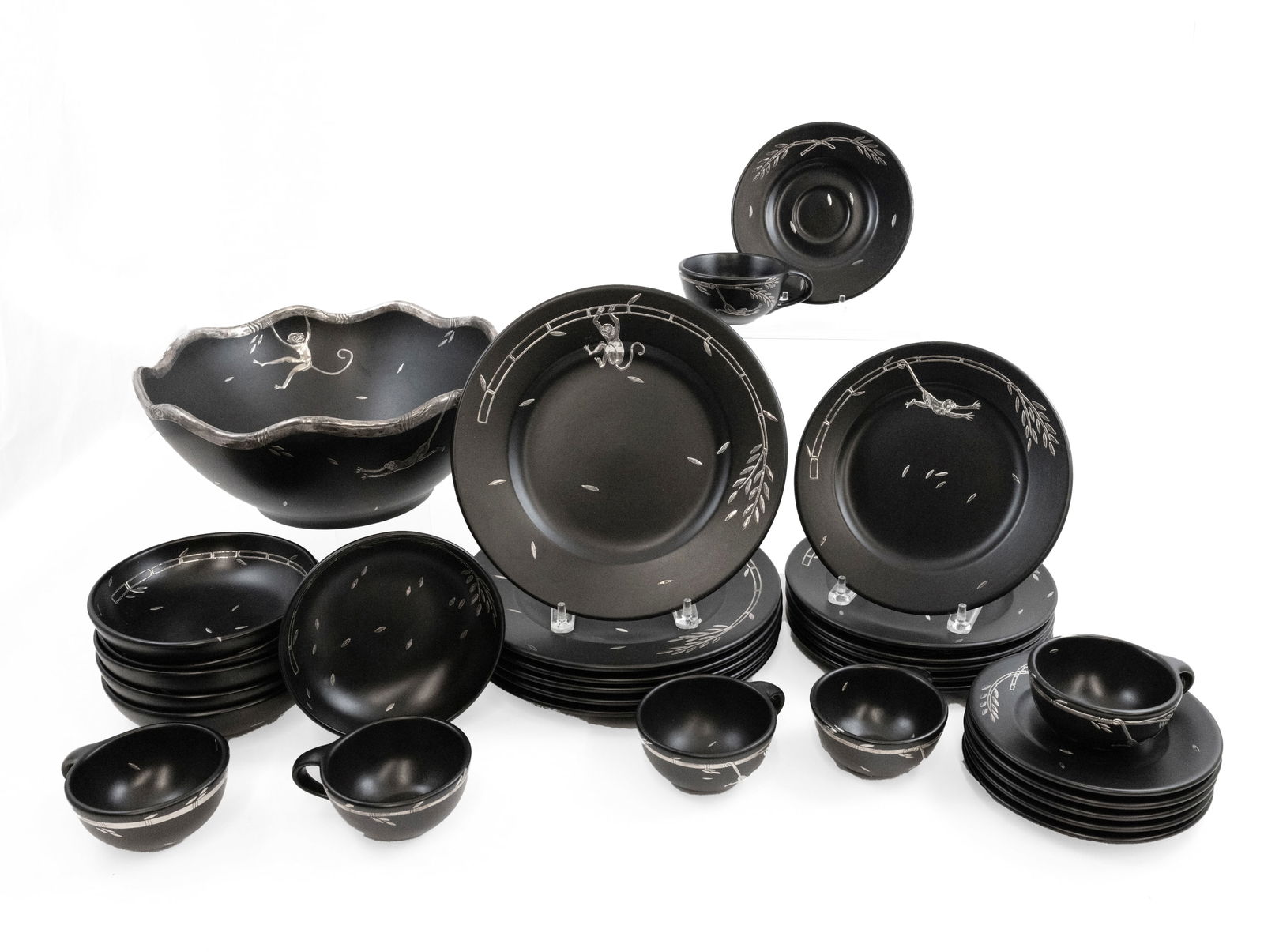 Emilia Castillo Silver Inlay Dinnerware Set in Black (1 of 7)