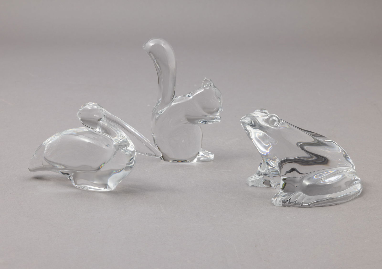Collection of Three Baccarat Crystal Animal Paperweights (1 of 5)