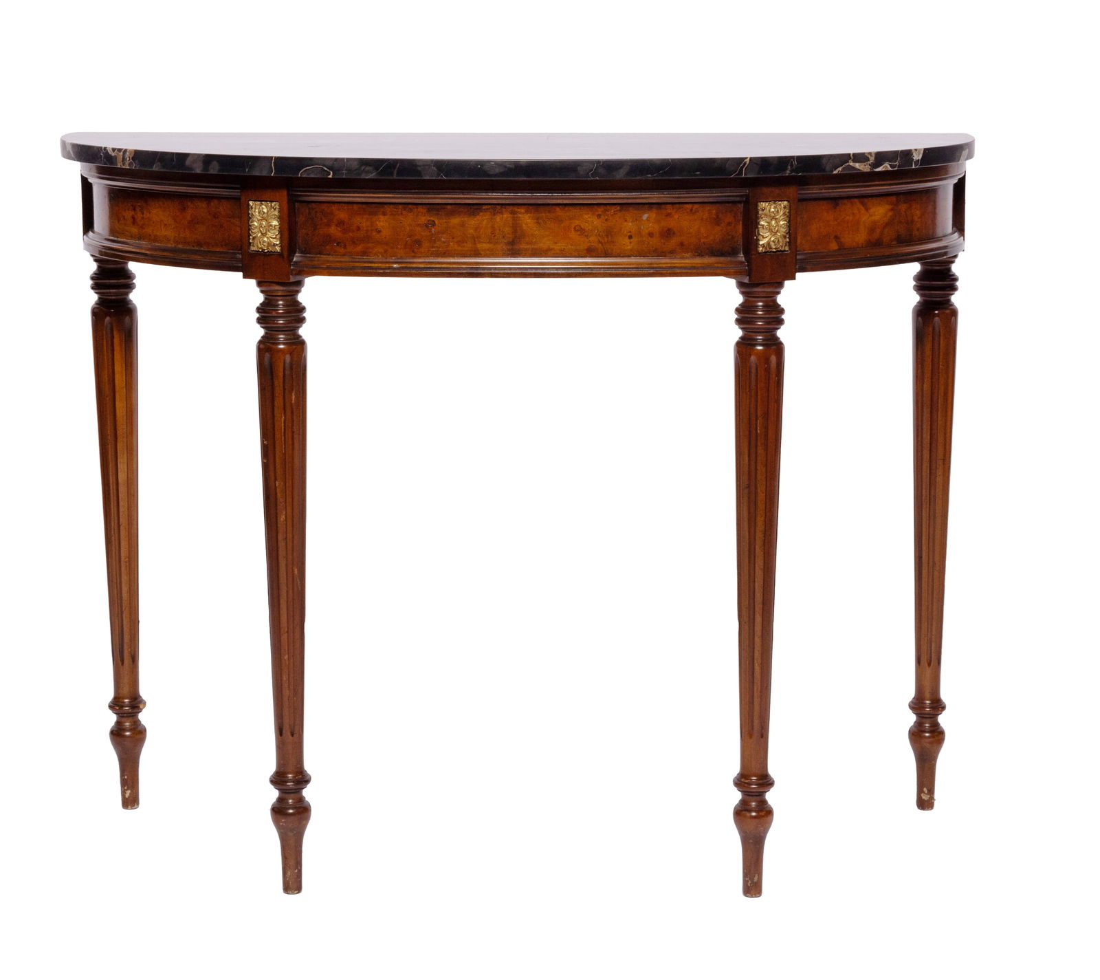 Marble Top Demilune Hall Console Table (1 of 5)