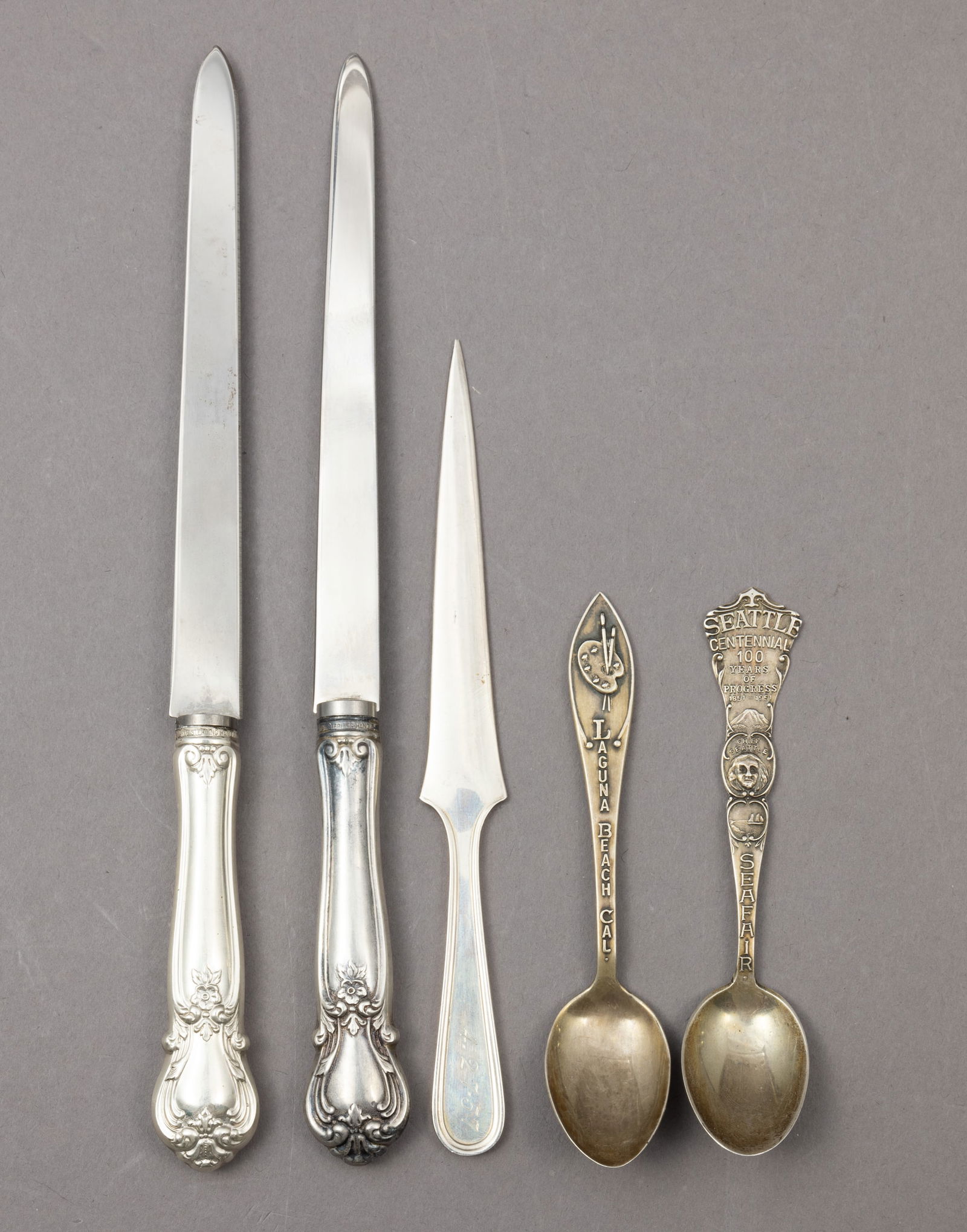 Set of Five Pieces Sterling Silver Flatware (1 of 5)