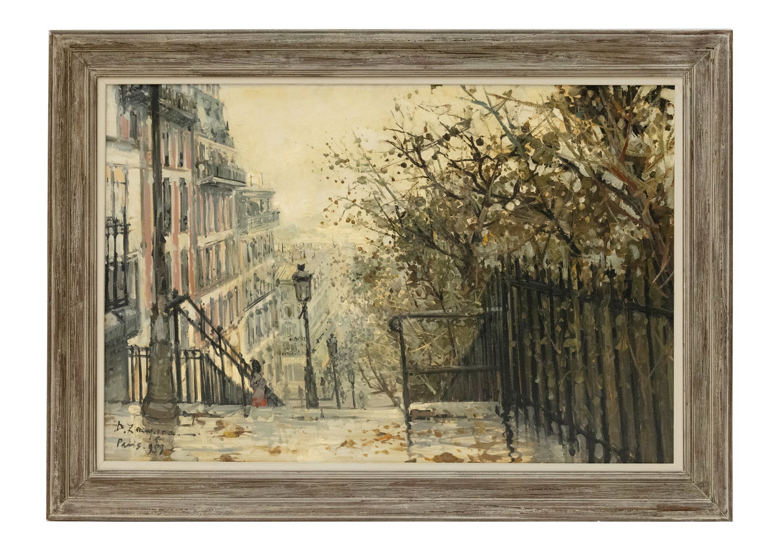 Unknown Artist, Parisian Scene, Oil on Canvas (1 of 5)