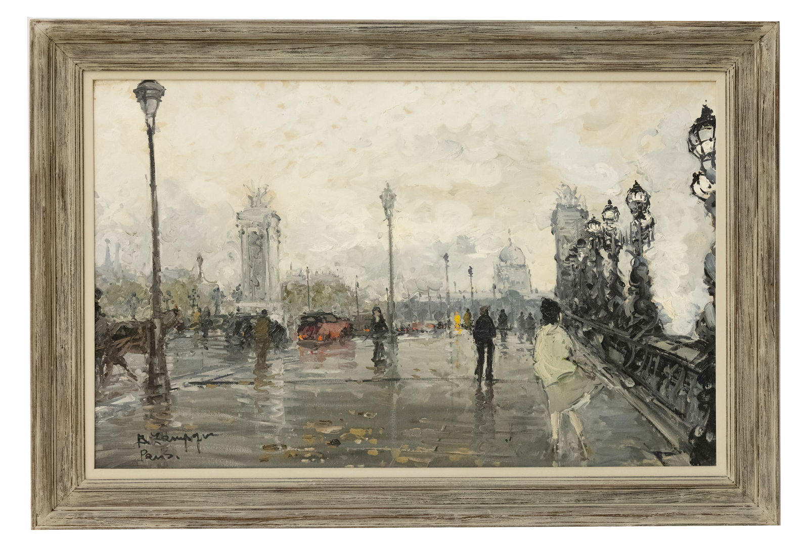 Unknown Artist, Parisian Scene, Oil on Canvas (1 of 5)