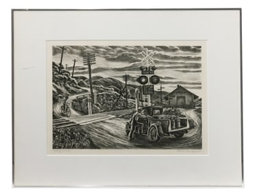 Charles Anderson, Country Crossing, Etching on Paper